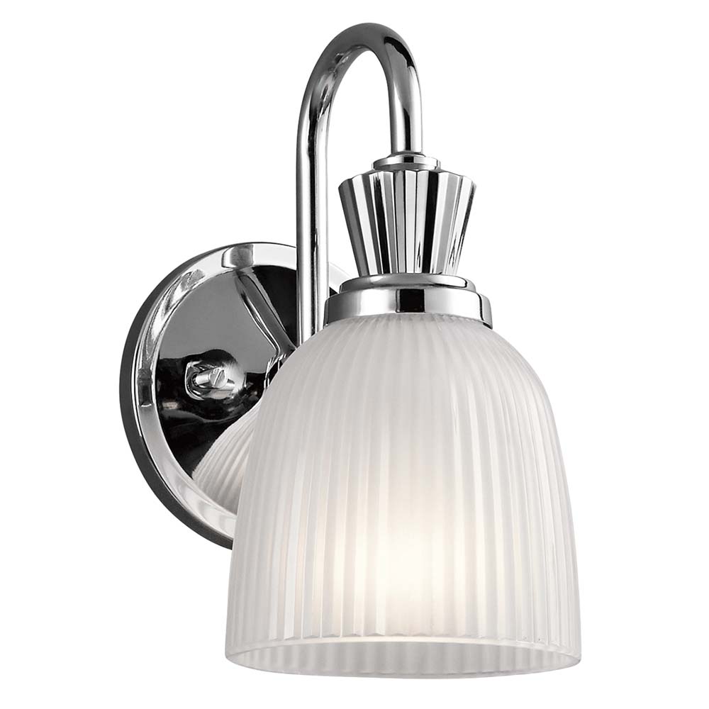 LED Wandleuchte, chrom poliert, Glas gerippt, H 24,1 cm LED Wandleuchte, chrom poliert, Glas gerippt, H 24,1 cm von Elstead Lighting