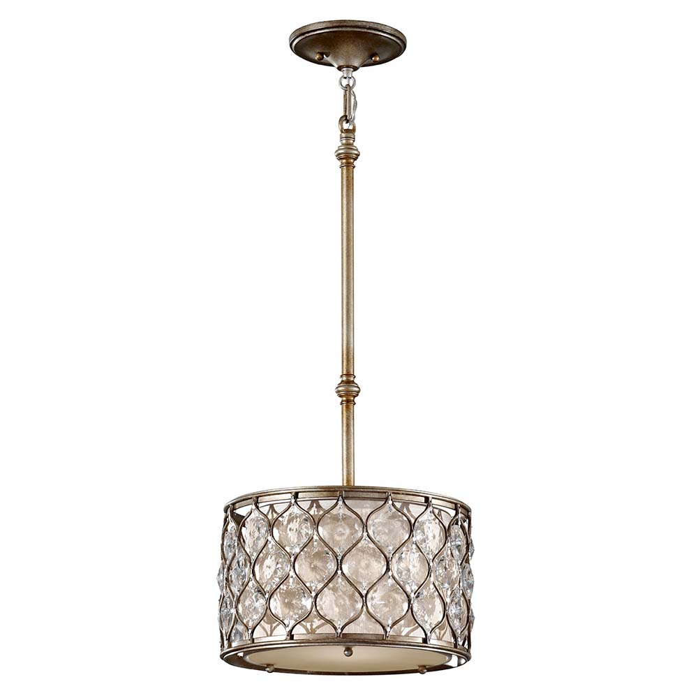Pendellampe, Deckenleuchte, Kristalle, Stahl, Silber, D 31,8 cm Pendellampe, Deckenleuchte, Kristalle, Stahl, Silber, D 31,8 cm von Elstead Lighting