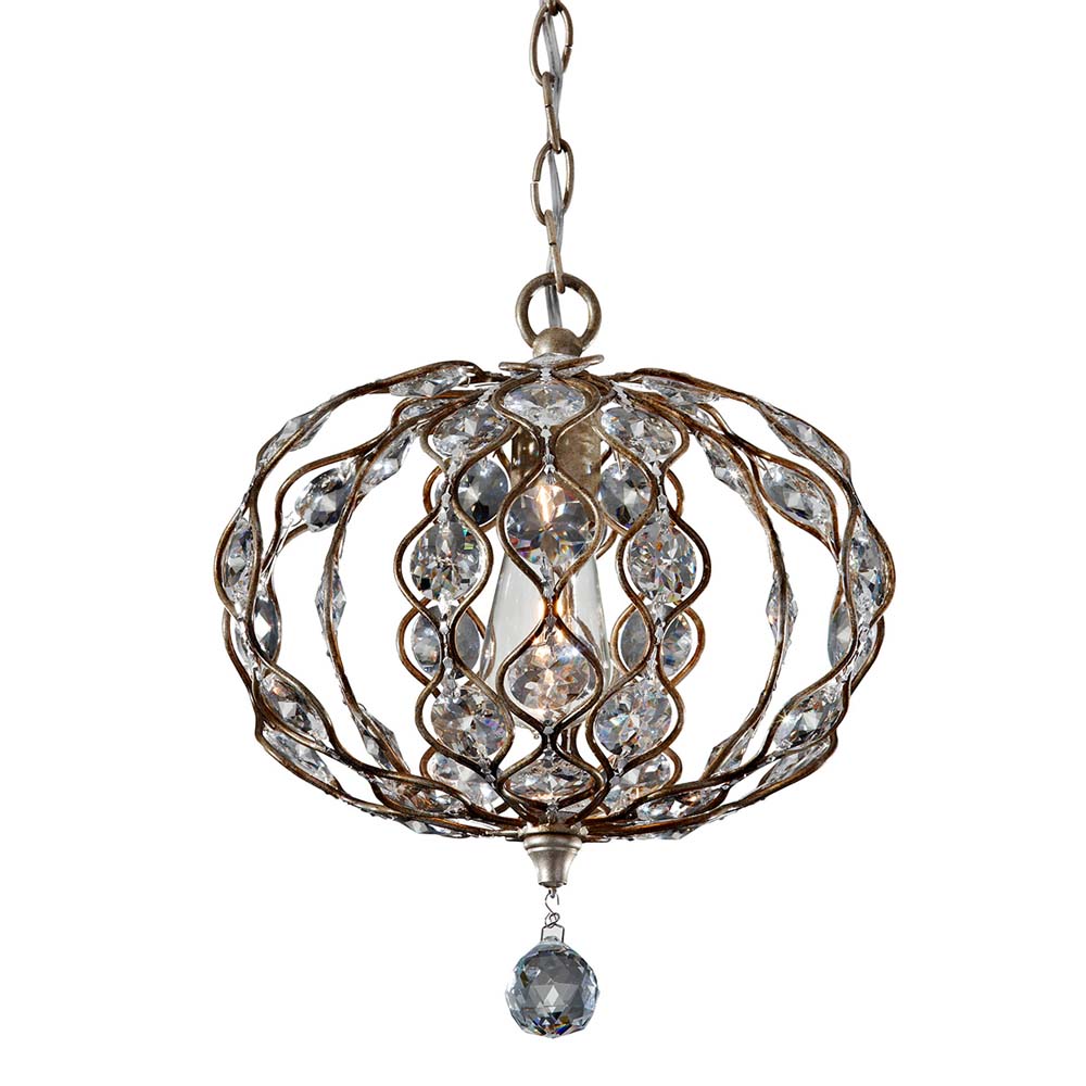 Pendellampe, Deckenleuchte, Kristalle Stahl, Silber, D 32,1 cm Pendellampe, Deckenleuchte, Kristalle Stahl, Silber, D 32,1 cm von Elstead Lighting