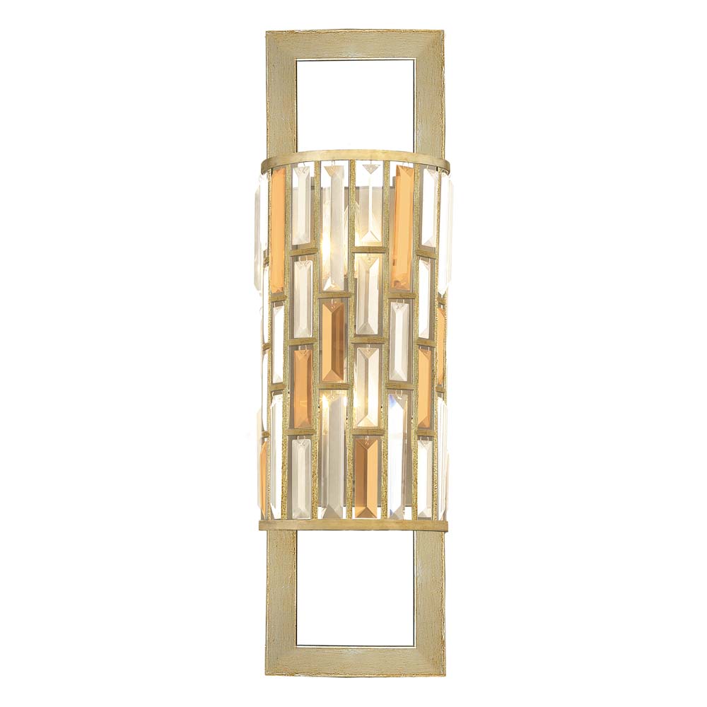 Wandlampe, Bernsteinperle Kristalle Stahl, Silber, H 64,8 cm Wandlampe, Bernsteinperle Kristalle Stahl, Silber, H 64,8 cm von Elstead Lighting