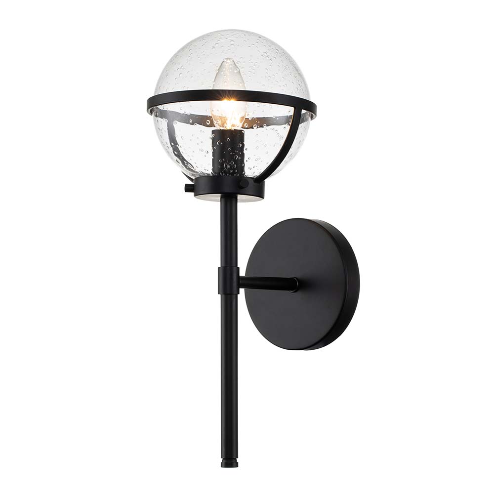 Wandlampe, IP44, Glas schwarz Stahl, E14, H 40,3cm Wandlampe, IP44, Glas schwarz Stahl, E14, H 40,3cm von Elstead Lighting