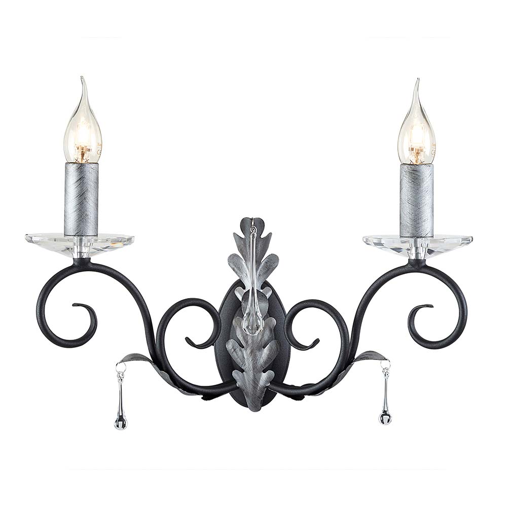 Wandlampe, Stahl, Schwarzes Silber, H 29 cm Wandlampe, Stahl, Schwarzes Silber, H 29 cm von Elstead Lighting