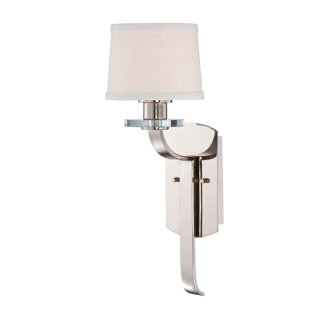 Wandleuchte, Optikglas Leinen Metall, Silber, H 16,5 cm Wandleuchte, Optikglas Leinen Metall, Silber, H 16,5 cm von Elstead Lighting