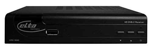 Elta Full HD digitaler Kabelreceiver HRK9080 (DVB-C, HDMI, Full HD 1080p, SCART, USB 2.0, LAN, Fernbedienung) 5011201 schwarz von Elta