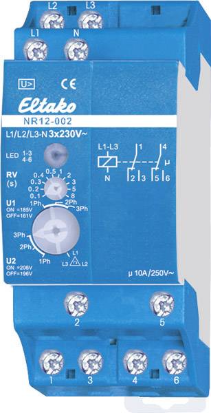 Eltako Netzüberwachungsrelais 22002330 NR12-002-3x230V 2We potenzialfrei 10A Eltako Netzüberwachungsrelais 22002330 NR12-002-3x230V 2We potenzialfrei 10A von Eltako GmbH