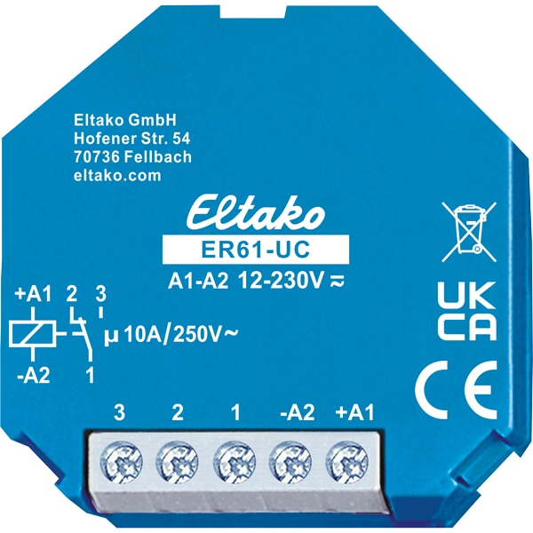 ELTAKO Schaltrelais ER61-UC, 8..230V UC, 1 Wechsler up von Eltako