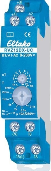 ELTAKO Zeitrelais 1xWechsler RVZ12DX-UC rückfallverzögert 1TE 8-230V 2000W RVZ12DX-UC (23001202) von Eltako
