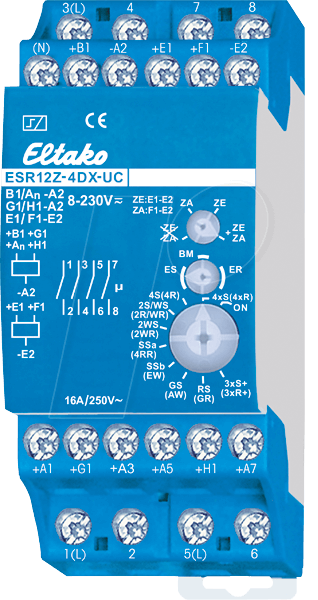ESR12Z-4DX-UC - Stromstoß-Schaltrelais - 4-fach, 1 Schließer, 250V/16A von Eltako