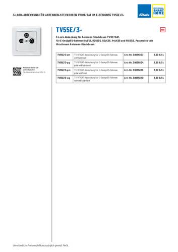 Eltako 1fach Abdeckung TV-, Radio-, SAT-Steckdose Anthrazit 30055833 von Eltako