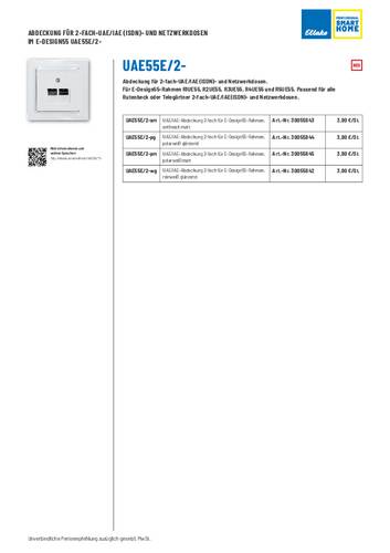 Eltako 2fach Abdeckung UAE-/IAE-/ISDN-Steckdose Polarweiß, Reinweiß (RAL 9010) 30055845 von Eltako