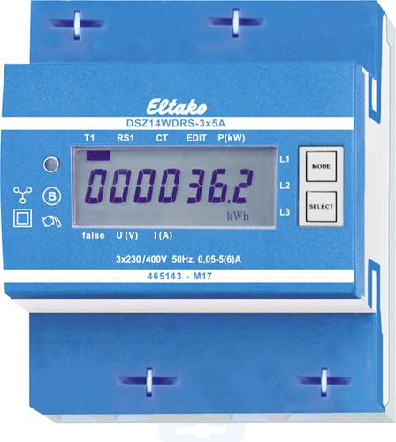Eltako DSZ14WDRS-3x5A MID Drehstromzähler mit Wandleranschluss digital 5A MID-konform: Ja 1St. Eltako DSZ14WDRS-3x5A MID Drehstromzähler mit Wandleranschluss digital 5A MID-konform: Ja 1St. von Eltako
