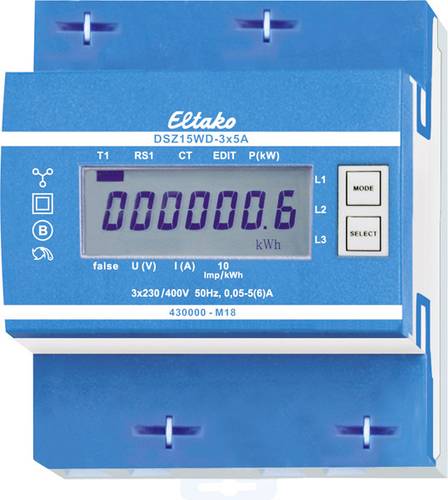 Eltako DSZ15WD-3x5A MID Drehstromzähler mit Wandleranschluss digital 5A MID-konform: Ja 1St. von Eltako