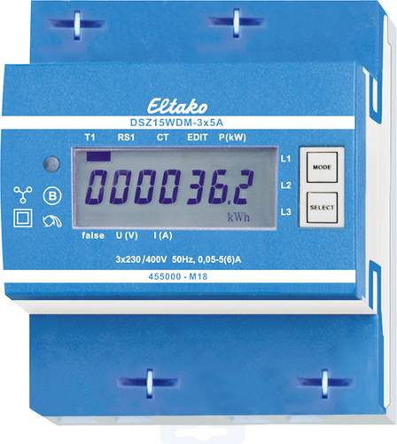 Eltako DSZ15WDM-3x5A MID Drehstromzähler mit Wandleranschluss digital 5A 1St. von Eltako