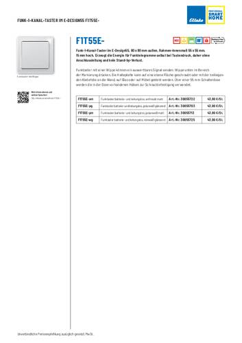 Eltako F1T55E-pg Funk Taster Aufputz Reichweite max. (im Freifeld) 30m von Eltako