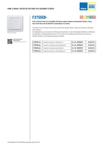 Eltako F2T55EB-pm Funk Taster Aufputz Reichweite max. (im Freifeld) 30m von Eltako