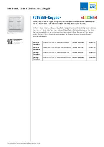 Eltako F6T55EB-Keypad-am Funk Taster Aufputz Reichweite max. (im Freifeld) 30m von Eltako