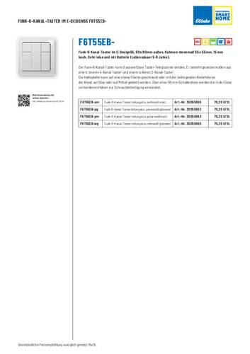 Eltako F6T55EB-am Funk Taster Aufputz Reichweite max. (im Freifeld) 30m von Eltako