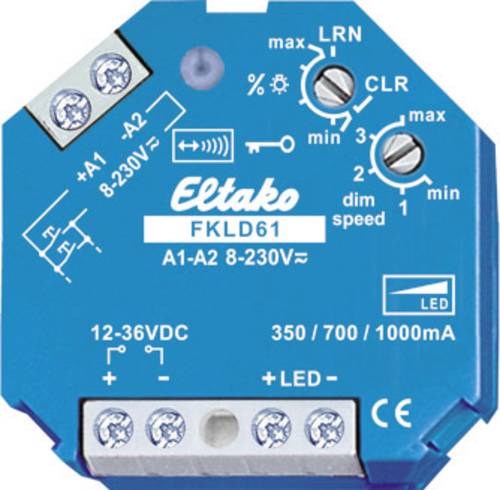 Eltako FKLD61 Funk Dimmaktor 1-Kanal Unterputz Schaltleistung (max.) 30W Reichweite max. (im Freifel von Eltako