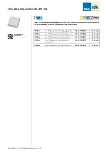 Eltako FMH2-ws Funk Handsender Reichweite max. (im Freifeld) 30m von Eltako