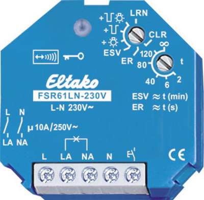 Eltako FSR61LN-230V Funk-Aktor Unterputz Schaltleistung (max.) 2000 W Reichweite max. (im Freifeld) 30 m (30200331) von Eltako