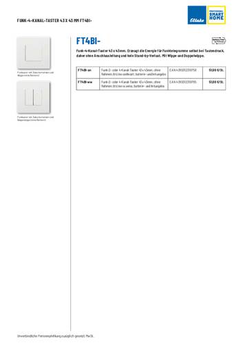 Eltako FT4BI-an Funk Taster Aufputz Reichweite max. (im Freifeld) 30m von Eltako