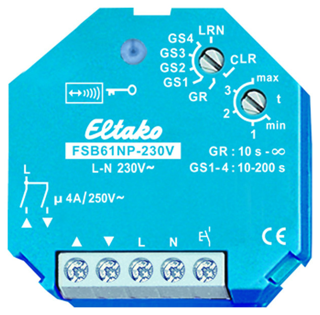 Eltako Funkaktor Beschattungselem. und Rollladen 230V.  1+1 S n. potenzialfrei 4A von Eltako