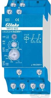Eltako NR12-002-3X230V. Produktfarbe: Blau, Zertifizierung: CE. AC Eingangsspannung: 250 V, Strom: 10 A (NR12-002-3X230V) von Eltako