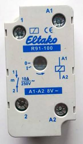 Eltako R91-100-8VAC Schaltrelais Nennspannung: 8V Schaltstrom (max.): 8A 1 Schließer 1St. von Eltako