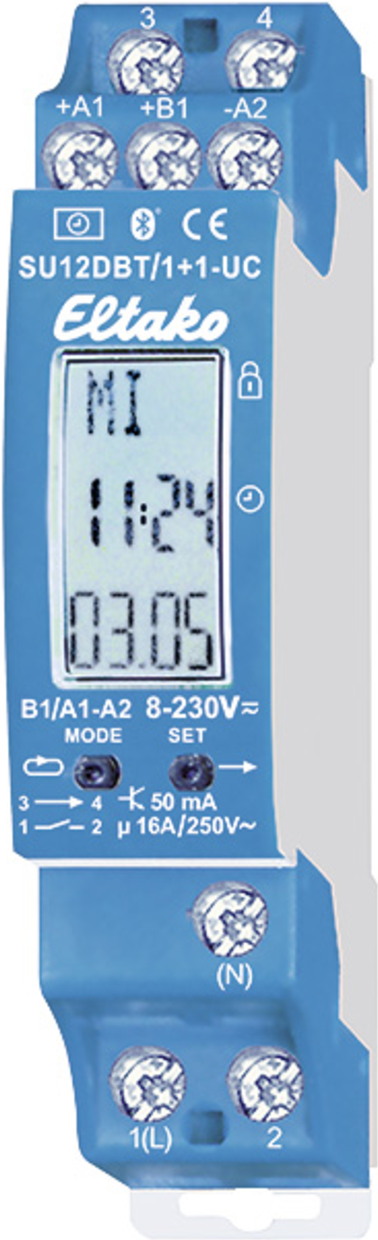 Eltako Schaltuhr 2-Kanal-Bluetooth SU12DBT/1+1-UC (23200902) von Eltako