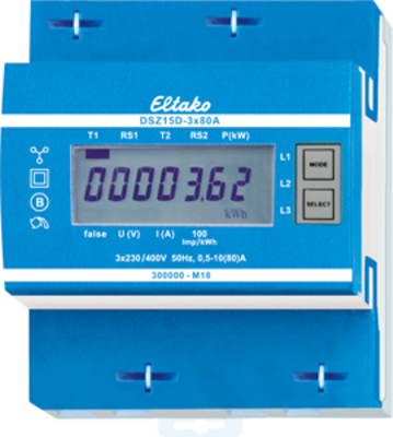 Eltako Zweiweg-Drehstromzähler MID geeicht DSZ15DZ-3x80A (28480315) von Eltako