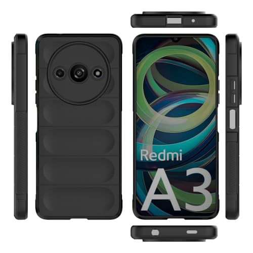 Elubugod Handyhülle Kompatibel mit Xiaomi Poco C61 4G,Schutzhülle Kompatibel mit Xiaomi Redmi A3 4G 23129RN51X TPU Silikonhülle Hülle Case Black von Elubugod