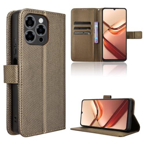 Elubugod Kompatibel mit Doogee Note 58 Handytasche,Kompatibel mit Doogee Note 58 Pro Hülle Klapphülle Handytasche Brown von Elubugod