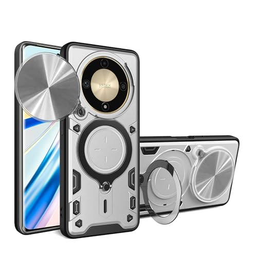 Elubugod Kompatibel mit Honor Magic6 Lite,Kompatibel mit Honor X50 GT 5G Handytasche,Kompatibel mit Honor X9b 5G ALI-NX1 / X50 5G ALI-AN00 Hülle Schutzhülle Kamera Schiebeabdeckung Silver Elubugod Kompatibel mit Honor Magic6 Lite,Kompatibel mit Honor X50 GT 5G Handytasche,Kompatibel mit Honor X9b 5G ALI-NX1 / X50 5G ALI-AN00 Hülle Schutzhülle Kamera Schiebeabdeckung Silver von Elubugod