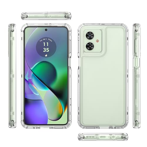 Elubugod Kompatibel mit Motorola Moto G54 5G Handytasche,3 in 1 Anti-Fall und stoßdämpfende Schutzhülle Kompatibel mit Motorola Moto G54 5G XT2343-1 XT2343-2 hülle Clear von Elubugod