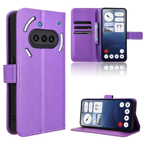 Elubugod Kompatibel mit Nothing Phone 3A Handytasche,Kompatibel mit Nothing Phone (3a) A059 Hülle Klapphülle Handytasche Purple von Elubugod