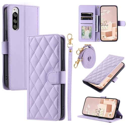Elubugod Kompatibel mit Sony Xperia 5 Hülle,Kompatibel mit Sony Xperia 5 J8210 J8270 J9210 Flip Ledertasche Schutzhülle Hülle Purple Elubugod Kompatibel mit Sony Xperia 5 Hülle,Kompatibel mit Sony Xperia 5 J8210 J8270 J9210 Flip Ledertasche Schutzhülle Hülle Purple von Elubugod