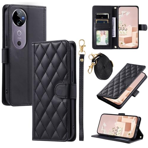 Elubugod Kompatibel mit Vivo T3 Ultra 5G Hülle,Kompatibel mit Vivo V40 Pro 5G V2347 / V40 5G V2348 / S19 Pro 5G V2362A Flip Ledertasche Schutzhülle Hülle Black Elubugod Kompatibel mit Vivo T3 Ultra 5G Hülle,Kompatibel mit Vivo V40 Pro 5G V2347 / V40 5G V2348 / S19 Pro 5G V2362A Flip Ledertasche Schutzhülle Hülle Black von Elubugod