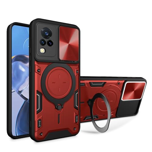 Elubugod Kompatibel mit Vivo V21 5G Handytasche,Kompatibel mit Vivo V21 4G V2066 V2108 / V21 5G V2050 Hülle Schutzhülle Kamera Schiebeabdeckung Red Elubugod Kompatibel mit Vivo V21 5G Handytasche,Kompatibel mit Vivo V21 4G V2066 V2108 / V21 5G V2050 Hülle Schutzhülle Kamera Schiebeabdeckung Red von Elubugod