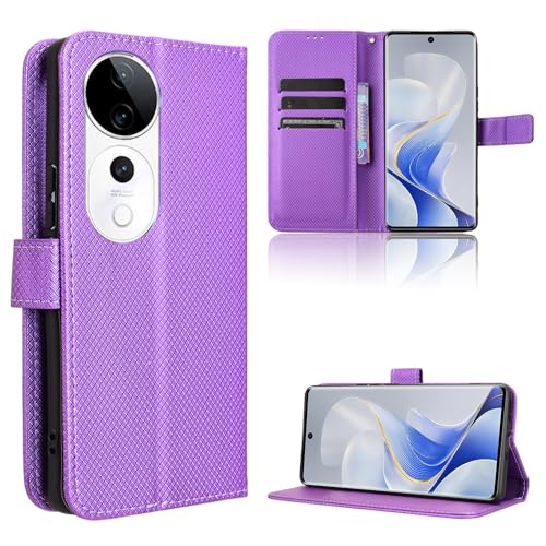 Elubugod Kompatibel mit Vivo V40 Pro 5G Handytasche,Kompatibel mit Vivo V40 5G V2348 / S19 Pro 5G V2362A Hülle Klapphülle Handytasche Purple Elubugod Kompatibel mit Vivo V40 Pro 5G Handytasche,Kompatibel mit Vivo V40 5G V2348 / S19 Pro 5G V2362A Hülle Klapphülle Handytasche Purple von Elubugod