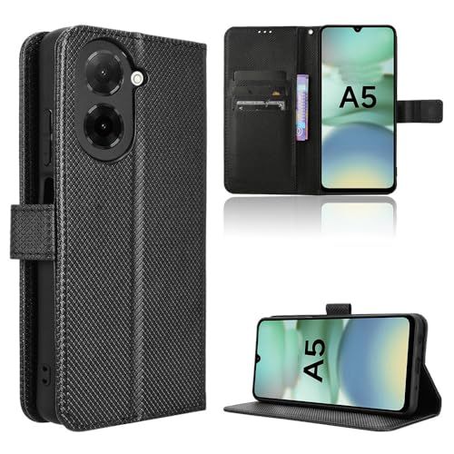 Elubugod Kompatibel mit Xiaomi Poco C71 4G Handytasche,Kompatibel mit Xiaomi Redmi A5 4G (171mm) 25028PC03G 25028RN03A Hülle Klapphülle Handytasche Black von Elubugod