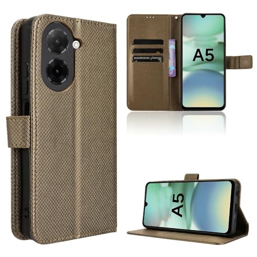 Elubugod Kompatibel mit Xiaomi Poco C71 4G Handytasche,Kompatibel mit Xiaomi Redmi A5 4G (171mm) 25028PC03G 25028RN03A Hülle Klapphülle Handytasche Brown von Elubugod