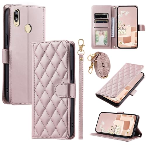 Kompatibel mit Huawei Nova 3e Hülle,Kompatibel mit Huawei P20 Lite ANE-LX1 ANE-LX3 ANE-AL00 ANE-L23 ANE-L22 ANE-L21 ANE-TL00 Any-LX2 Flip Ledertasche Schutzhülle Hülle Pink von Elubugod
