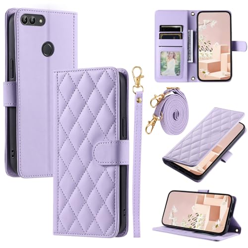 Kompatibel mit Huawei Nova Lite 2 Hülle,Kompatibel mit Huawei P Smart FIG-LX1 FIG-LX2 FIG-LX3 FIG-LA1 / Enjoy 7S FIG-TL10 FIG-AL00 Flip Ledertasche Schutzhülle Hülle Purple Kompatibel mit Huawei Nova Lite 2 Hülle,Kompatibel mit Huawei P Smart FIG-LX1 FIG-LX2 FIG-LX3 FIG-LA1 / Enjoy 7S FIG-TL10 FIG-AL00 Flip Ledertasche Schutzhülle Hülle Purple von Elubugod