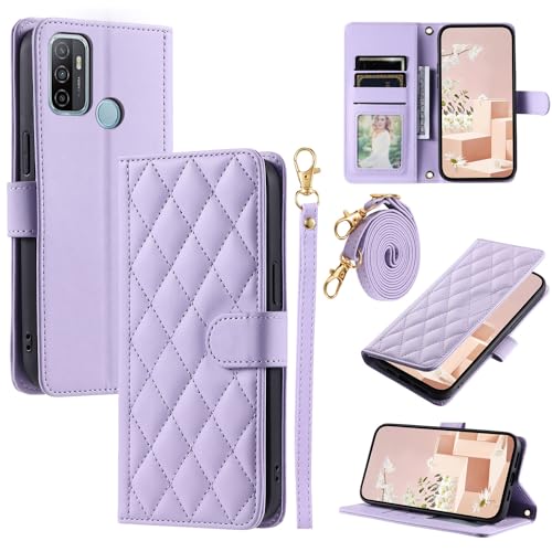 Kompatibel mit Oppo A53 2020 Hülle,Kompatibel mit Oppo A53s 4G CPH2139 CPH2135 / A53 2020 CPH2127 CPH2131 / A33 2020 CPH2137 Flip Ledertasche Schutzhülle Hülle Purple von Elubugod