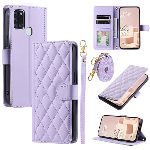 Kompatibel mit Samsung Galaxy A21s Hülle,Kompatibel mit Samsung SM-A217M/DS Galaxy A21s / SM-A217F/DS SM-A217N SM-A217M SM-A217F Flip Ledertasche Schutzhülle Hülle Purple Kompatibel mit Samsung Galaxy A21s Hülle,Kompatibel mit Samsung SM-A217M/DS Galaxy A21s / SM-A217F/DS SM-A217N SM-A217M SM-A217F Flip Ledertasche Schutzhülle Hülle Purple von Elubugod