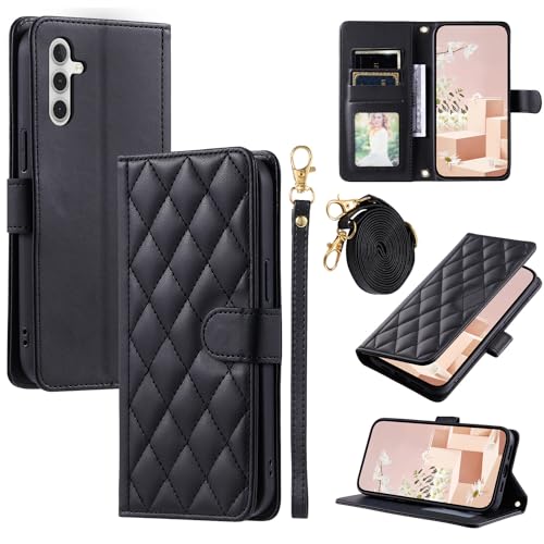 Kompatibel mit Samsung Galaxy A55 5G Hülle,Kompatibel mit Samsung SM-A556E/DS Galaxy A55 5G / SM-A556B/DS SM-A5560 SM-A556D SM-A556J Flip Ledertasche Schutzhülle Hülle Black Kompatibel mit Samsung Galaxy A55 5G Hülle,Kompatibel mit Samsung SM-A556E/DS Galaxy A55 5G / SM-A556B/DS SM-A5560 SM-A556D SM-A556J Flip Ledertasche Schutzhülle Hülle Black von Elubugod