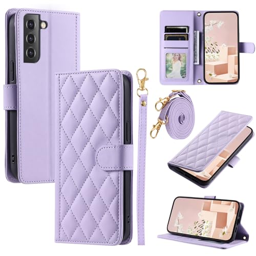 Kompatibel mit Samsung Galaxy S22 Hülle,Kompatibel mit Samsung SM-S901E/DS Galaxy S22 / SM-S901B/DS SM-S901U1 SM-S901W SM-S901N Flip Ledertasche Schutzhülle Hülle Purple Kompatibel mit Samsung Galaxy S22 Hülle,Kompatibel mit Samsung SM-S901E/DS Galaxy S22 / SM-S901B/DS SM-S901U1 SM-S901W SM-S901N Flip Ledertasche Schutzhülle Hülle Purple von Elubugod
