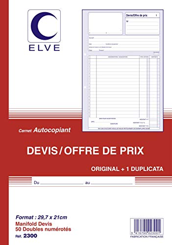 ELVE Manifold "Devis - Offre de prix", 297 x 210 mm, dupli von Elve