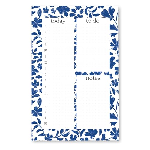 Elyse Breanne Design, 50 Seiten, bunt bedruckte Blätter, 21,6 x 14 cm, abreißbarer Notizblock, ewiger Kalender, To-Do-Liste, Aufgabendiagramm, Stundenplaner, Porzellan-Blumenmuster Elyse Breanne Design, 50 Seiten, bunt bedruckte Blätter, 21,6 x 14 cm, abreißbarer Notizblock, ewiger Kalender, To-Do-Liste, Aufgabendiagramm, Stundenplaner, Porzellan-Blumenmuster von Elyse Breanne Design