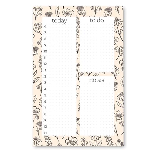 Elyse Breanne Design, 50 Seiten, bunt bedruckte Blätter, 21,6 x 14 cm, abreißbarer Notizblock, ewiger Kalender, To-Do-Liste, Aufgabendiagramm, Stundenplaner, elfenbeinfarbenes gepresstes Blumenmuster Elyse Breanne Design, 50 Seiten, bunt bedruckte Blätter, 21,6 x 14 cm, abreißbarer Notizblock, ewiger Kalender, To-Do-Liste, Aufgabendiagramm, Stundenplaner, elfenbeinfarbenes gepresstes Blumenmuster von Elyse Breanne Design